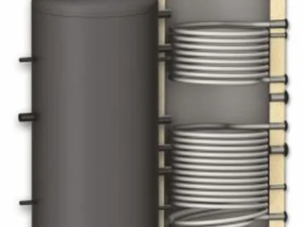 Voor grotere installaties: de SUNSYSTEM PR2 800 liter buffervat met dubbele warmtewisselaar voor duurzame energieopslag. Voor grotere installaties: de SUNSYSTEM PR2 800 liter buffervat met dubbele warmtewisselaar voor duurzame energieopslag.