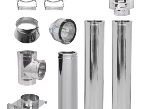 Roestvrijstalen schoorsteenset voor Pelletkachel binnen diameter 80mm 10,7m
