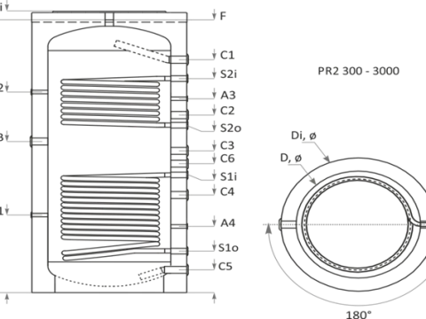  Buffervat SUNSYSTEM PR2 800L voor Grotere Verwarmingssystemen